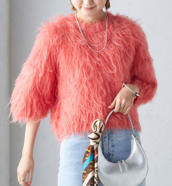 SHIPS for women「〈手洗い可能〉シャギー ファー プルオーバー」|ニット・セーター|オレンジ