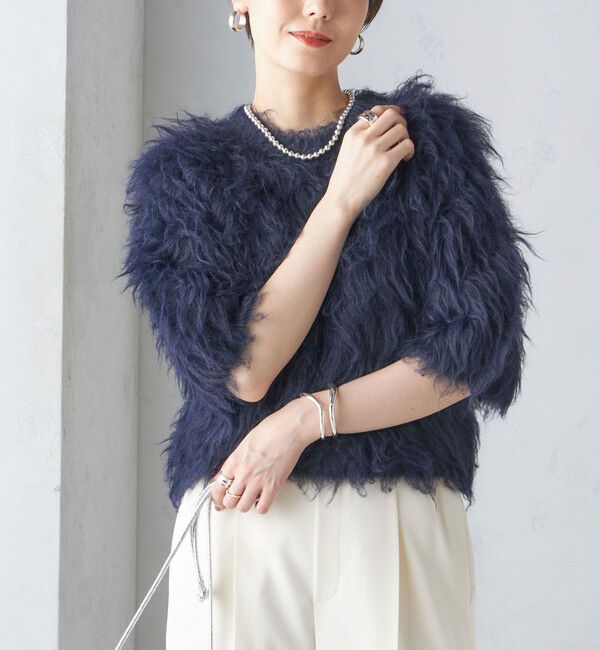 SHIPS for women「〈手洗い可能〉シャギー ファー プルオーバー」|ニット・セーター|ネイビー