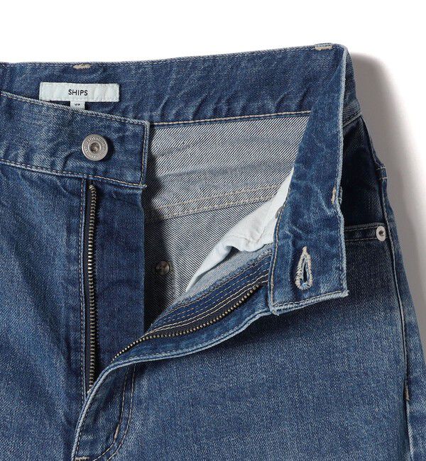 SHIPS for women「〈洗濯機可能〉サイド スリット ストレート デニム」|デニム|