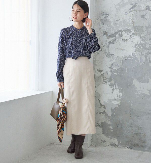 SHIPS for women「〈手洗い可能〉フェイク スエード (ポリエステル) タイト スカート」|タイト|