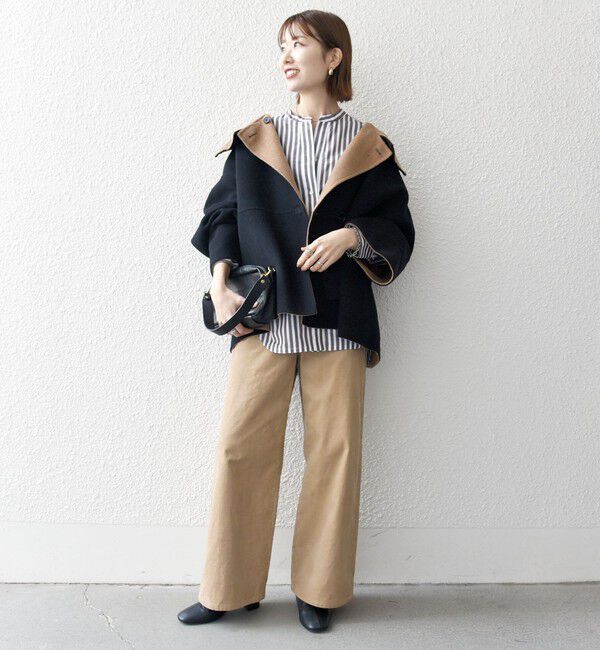 SHIPS any「【WEB限定】SHIPS any: リバー スタンドカラー ポンチョ ショート コート」|その他|