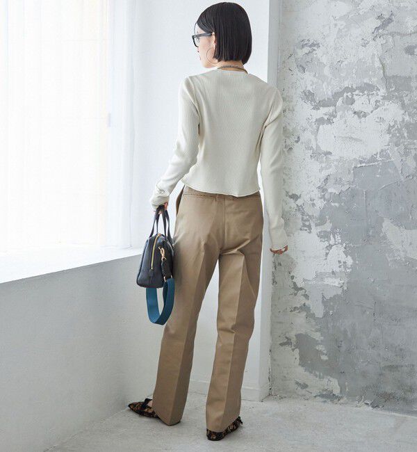 SHIPS for women「〈手洗い可能〉レーヨン ポリ リブ クルーネック カーディガン」|カーディガン|