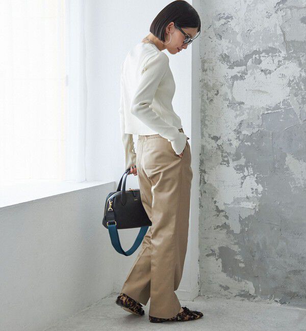 SHIPS for women「〈手洗い可能〉レーヨン ポリ リブ クルーネック カーディガン」|カーディガン|