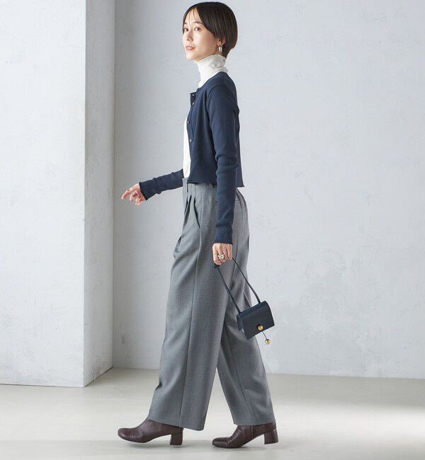 SHIPS for women「〈手洗い可能〉レーヨン ポリ リブ クルーネック カーディガン」|カーディガン|