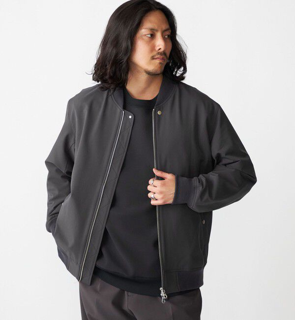 SHIPS「SHIPS: SOLOTEX(R) ストレッチ ミリタリー ブルゾン」|ブルゾン・スタジャン|ダークグレー