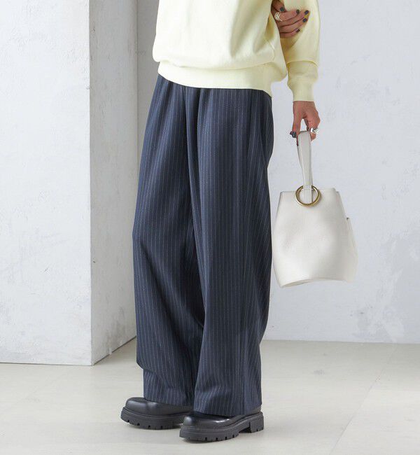 SHIPS for women「〈手洗い可能〉両面起毛 ドロスト パンツ（ネイビー）」|その他|