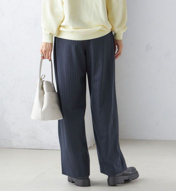 SHIPS for women「〈手洗い可能〉両面起毛 ドロスト パンツ（ネイビー）」|その他|