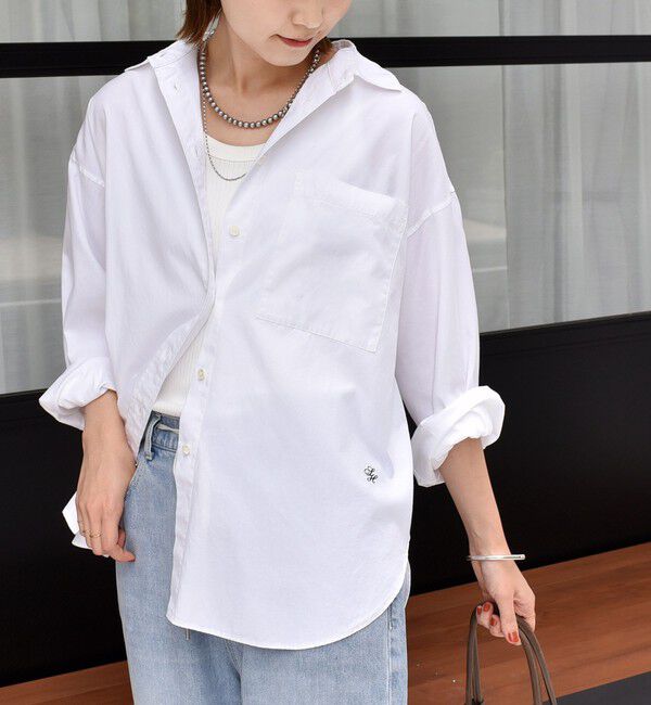 SHIPS for women「〈洗濯機可能〉ピン オックス 刺繍 シャツ」|シャツ・ブラウス|