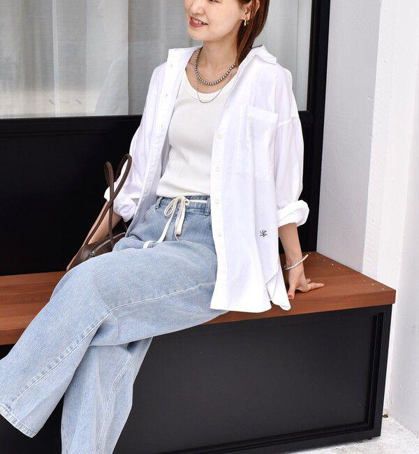 SHIPS for women「〈洗濯機可能〉ピン オックス 刺繍 シャツ」|シャツ・ブラウス|