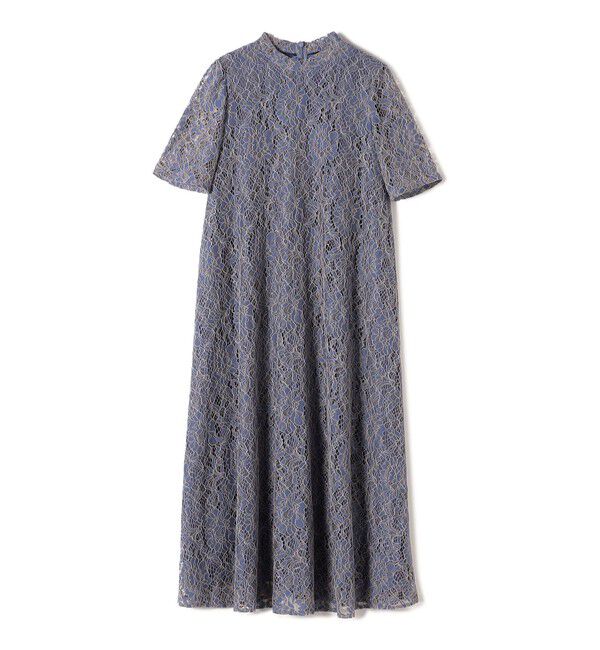 SHIPS for women「〈結婚式・パーティ〉kaene:パイピング レース Aライン ワンピース」|ワンピース|ブルー