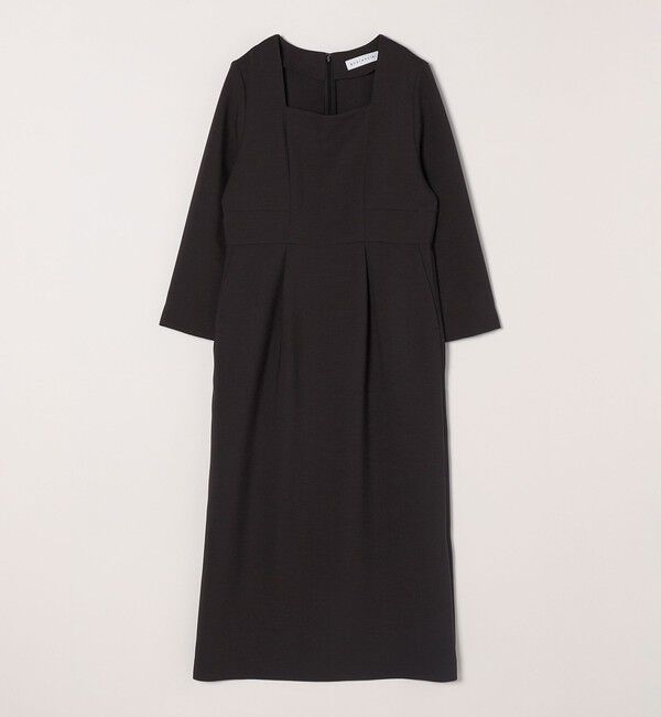 quaranciel「quaranciel:〈洗濯機可能〉ダブルクロス スクエアネック ロング ワンピース（セットアップ対応）」|ワンピース|