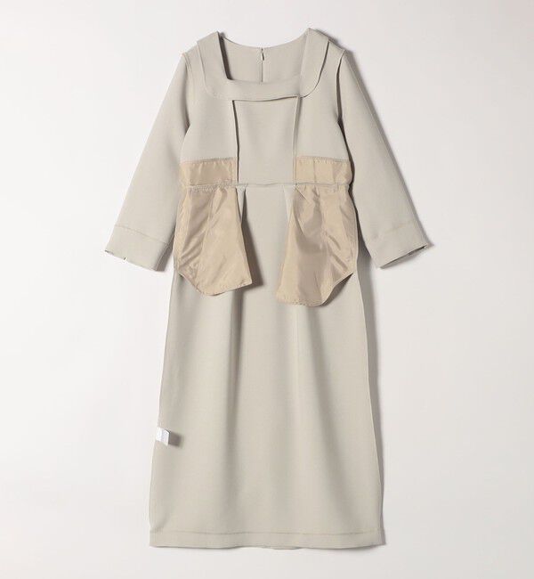 quaranciel「quaranciel:〈洗濯機可能〉ダブルクロス スクエアネック ロング ワンピース（セットアップ対応）」|ワンピース|