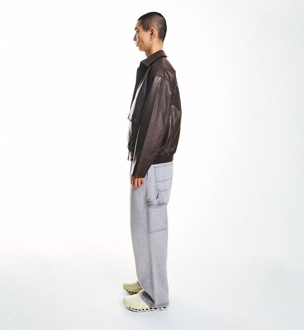 SHIPS「City Ambient Products: 合成皮革 ショート ジップ ブルゾン」|ブルゾン・スタジャン|