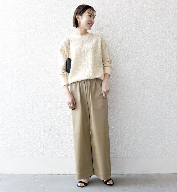 SHIPS any「《一部追加予約》SHIPS any:〈手洗い可能〉ジャカード バンピー クルーネック プルオーバー」|ニット・セーター|