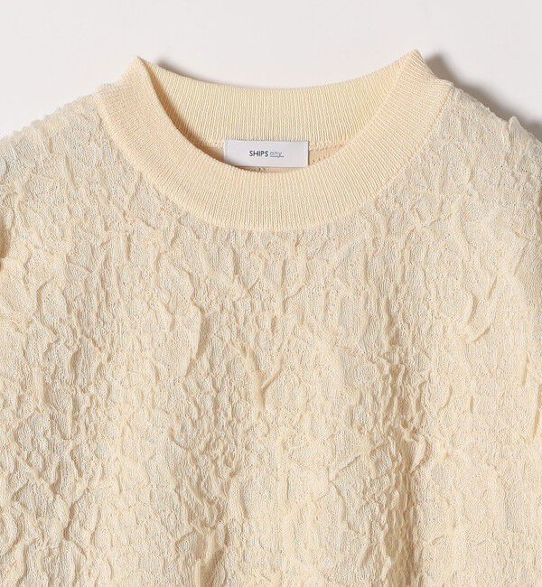 SHIPS any「《一部追加予約》SHIPS any:〈手洗い可能〉ジャカード バンピー クルーネック プルオーバー」|ニット・セーター|