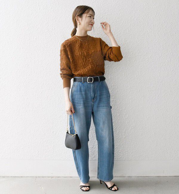 SHIPS any「《一部追加予約》SHIPS any:〈手洗い可能〉ジャカード バンピー クルーネック プルオーバー」|ニット・セーター|