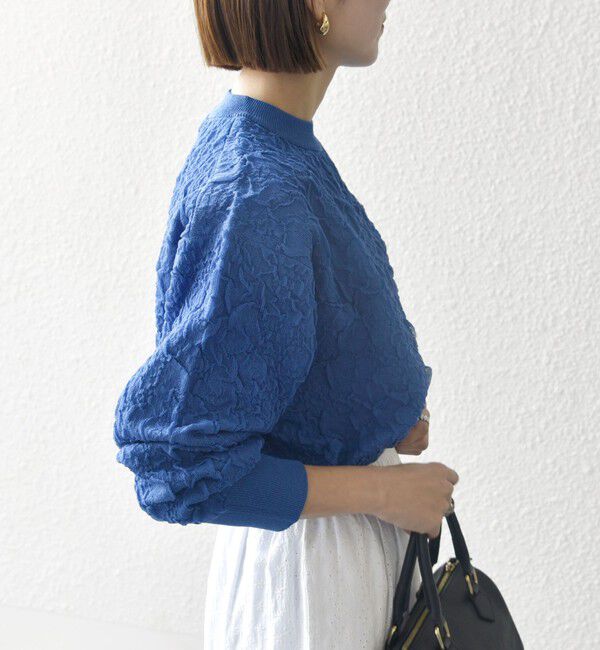 SHIPS any「《一部追加予約》SHIPS any:〈手洗い可能〉ジャカード バンピー クルーネック プルオーバー」|ニット・セーター|