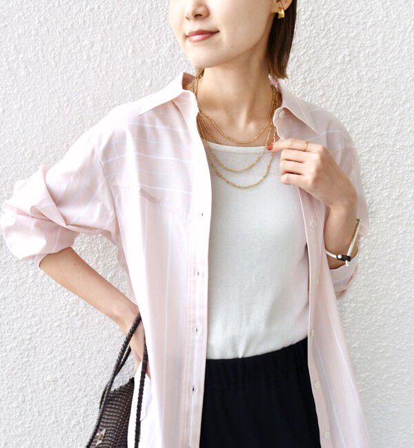 SHIPS for women「【WEB限定】〈洗濯機可能〉アシンメトリー ストライプ シャツ」|シャツ・ブラウス|