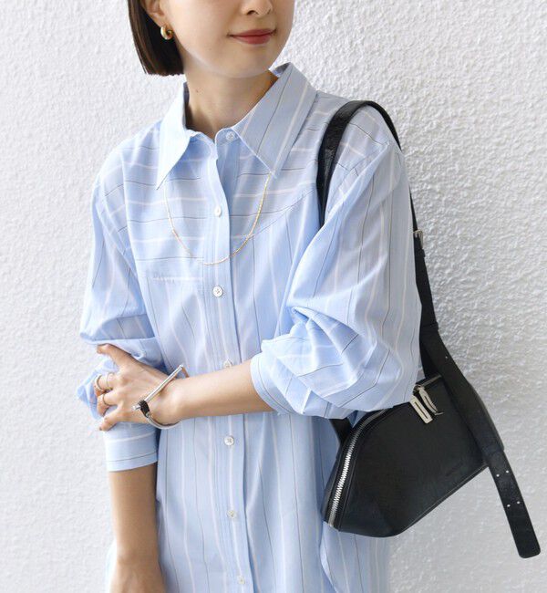 SHIPS for women「【WEB限定】〈洗濯機可能〉アシンメトリー ストライプ シャツ」|シャツ・ブラウス|