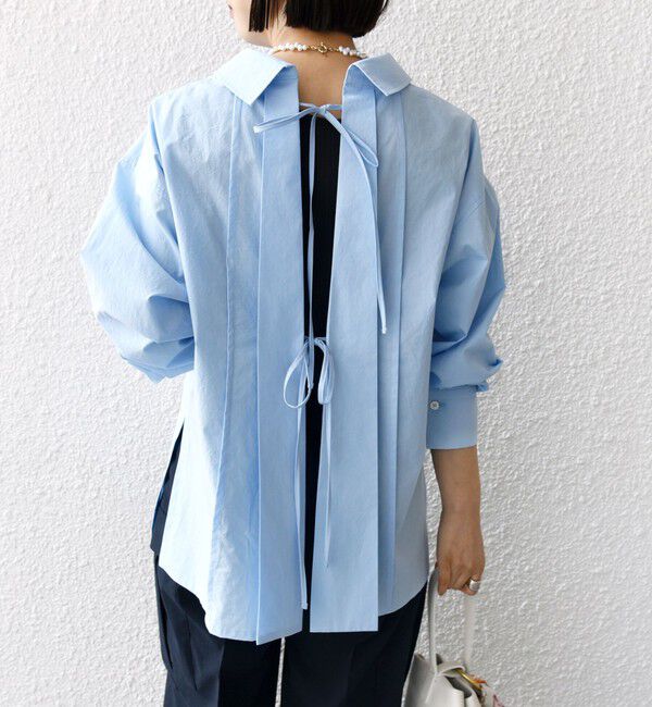 SHIPS for women「【WEB限定】〈洗濯機可能〉バックデザイン レギュラーカラー シャツ」|シャツ・ブラウス|