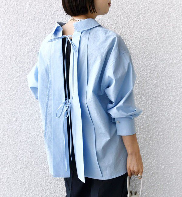 SHIPS for women「【WEB限定】〈洗濯機可能〉バックデザイン レギュラーカラー シャツ」|シャツ・ブラウス|
