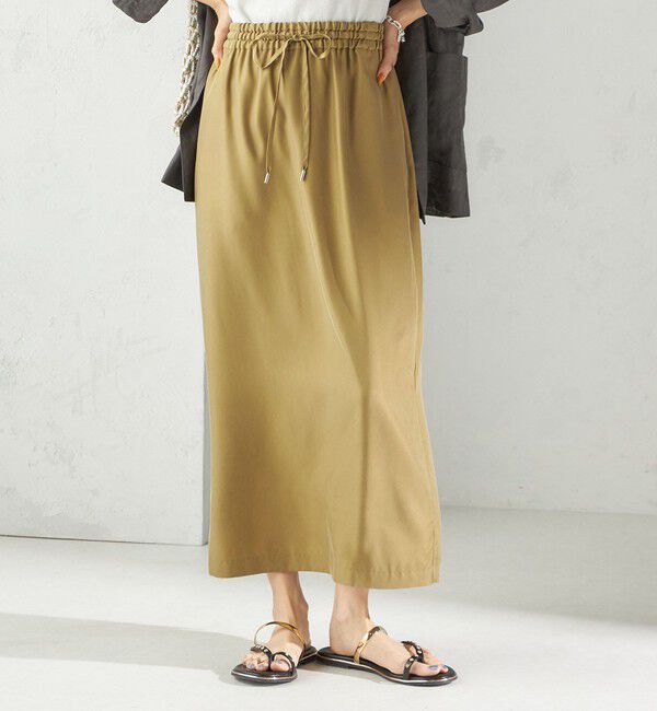 SHIPS for women「〈手洗い可能〉キュプラ混 ツイル ドロスト スカート」|スカート|