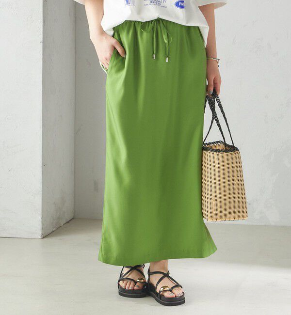 SHIPS for women「〈手洗い可能〉キュプラ混 ツイル ドロスト スカート」|スカート|