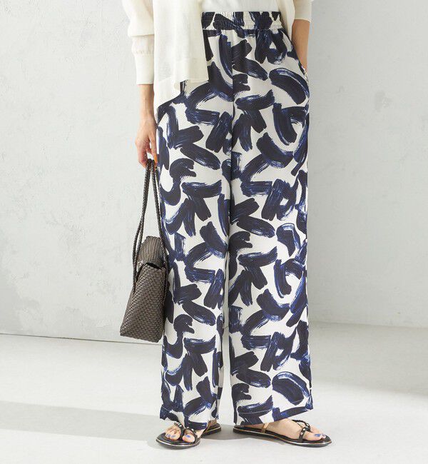 SHIPS for women「〈手洗い可能〉サテン プリント ドロスト パンツ」|その他|