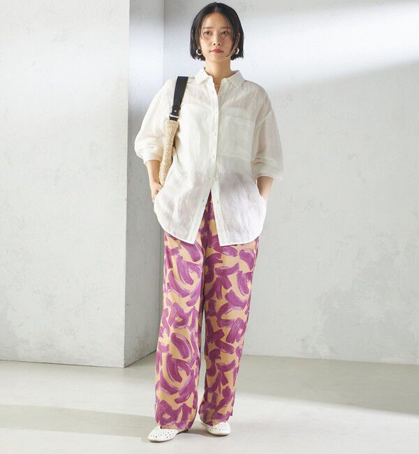 SHIPS for women「〈手洗い可能〉サテン プリント ドロスト パンツ」|その他|