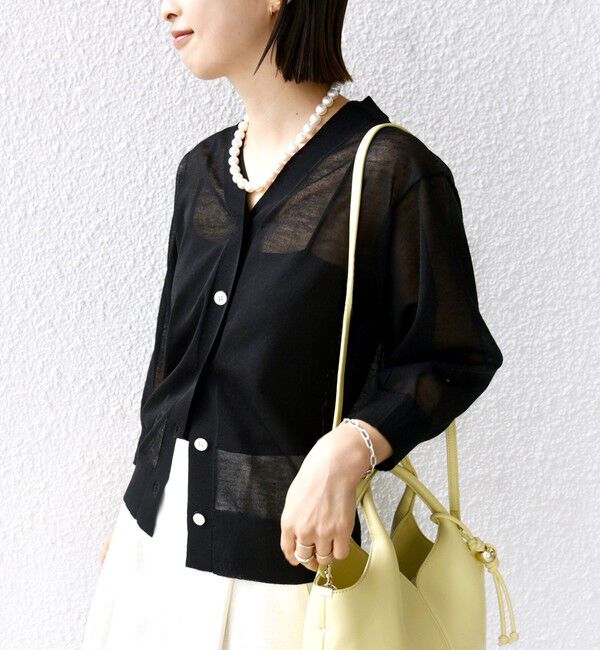 SHIPS for women「〈手洗い可能〉ラミー混 シアー カーディガン」|カーディガン|