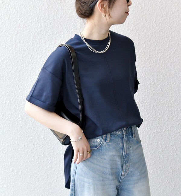 SHIPS any「SHIPS any:〈接触冷感/汗染み防止加工/洗濯機可能〉スリット ルーズ チュニック TEE」|Tシャツ・カットソー|