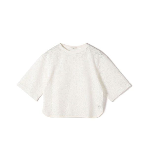 SHIPS for women「〈手洗い可能〉オーガニック コットン レース ショート スリーブ プルオーバー」|Tシャツ・カットソー|