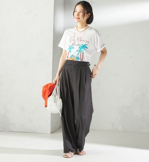 SHIPS for women「〈手洗い可能〉麻調 合繊 2タック ワイド パンツ 2」|その他|