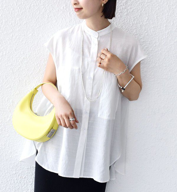 SHIPS for women「【WEB限定】〈手洗い可能〉サイド ボタン バック レイヤード ブラウス」|シャツ・ブラウス|オフホワイト