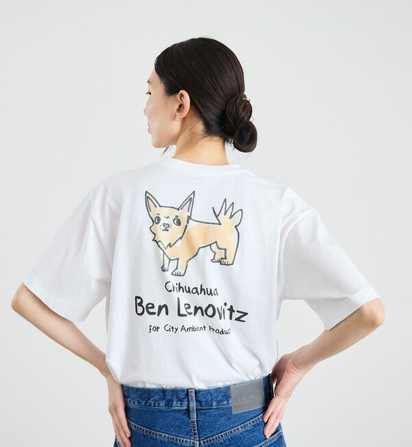 SHIPS「【City Ambient Products別注】Ben Lenovitz: DOG CAT Tシャツ」|Tシャツ・カットソー|ストーン