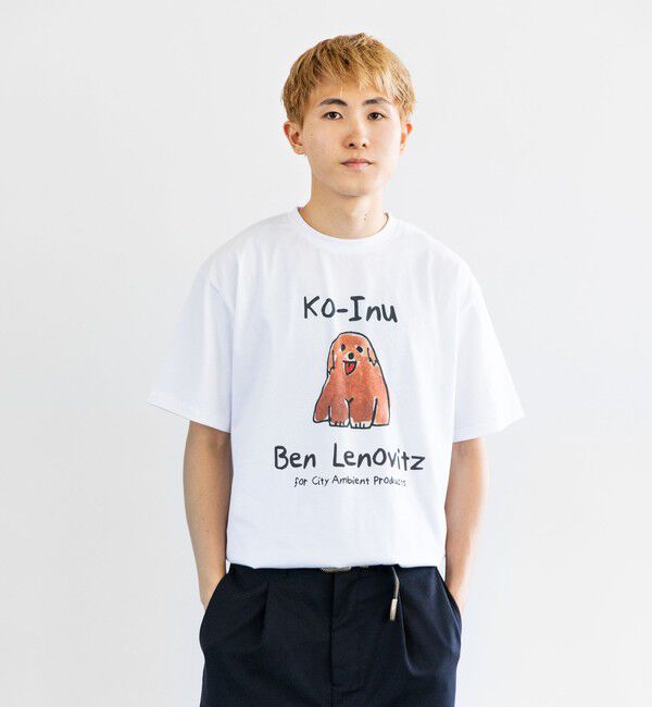 SHIPS「【City Ambient Products別注】Ben Lenovitz: DOG CAT Tシャツ」|Tシャツ・カットソー|オートミール