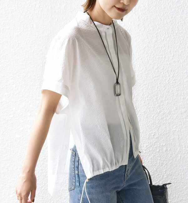 SHIPS for women「〈手洗い可能〉サッカー 裾 ドロスト ドルマン ブラウス 2」|シャツ・ブラウス|