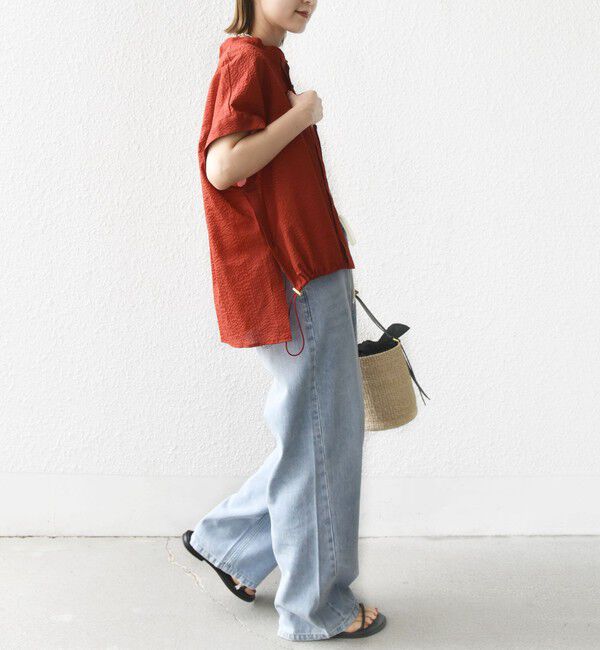 SHIPS for women「〈手洗い可能〉サッカー 裾 ドロスト ドルマン ブラウス 2」|シャツ・ブラウス|