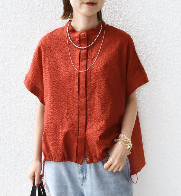 SHIPS for women「〈手洗い可能〉サッカー 裾 ドロスト ドルマン ブラウス 2」|シャツ・ブラウス|