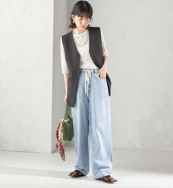 SHIPS for women「〈手洗い可能〉ハイカウント ダブルクロス ジレ」|ベスト・ジレ|