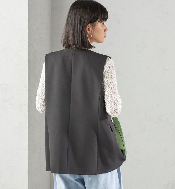 SHIPS for women「〈手洗い可能〉ハイカウント ダブルクロス ジレ」|ベスト・ジレ|