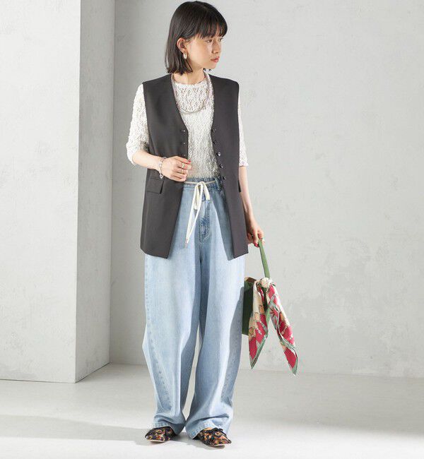 SHIPS for women「〈手洗い可能〉ハイカウント ダブルクロス ジレ」|ベスト・ジレ|