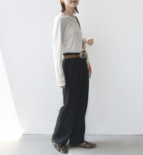 SHIPS for women「〈手洗い可能〉シアー トリコット  ポリエステル ベロア 前後2WAY ロングスリーブ」|Tシャツ・カットソー|