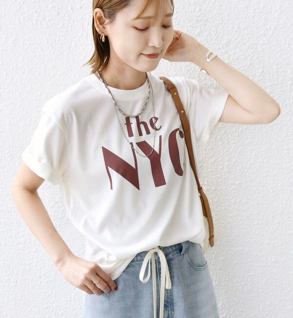 SHIPS for women「【WEB限定】コットン 天竺 ロゴ プリント TEE」|Tシャツ・カットソー|