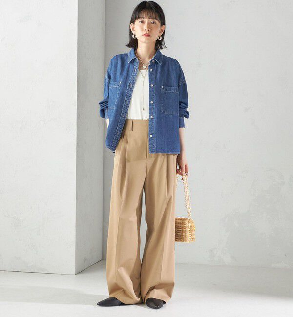 SHIPS for women「〈洗濯機可能〉ライトオンス デニム ショート シャツ」|シャツ・ブラウス|