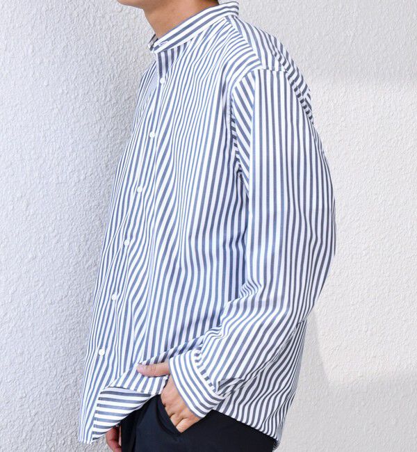 SHIPS any「SHIPS any: LIM BLESS ソリッド / ストライプ バンドカラー シャツ 25AW◇」|シャツ・ブラウス|
