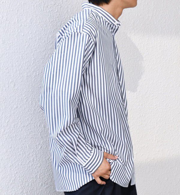 SHIPS any「SHIPS any: LIM BLESS ソリッド / ストライプ バンドカラー シャツ 25AW◇」|シャツ・ブラウス|