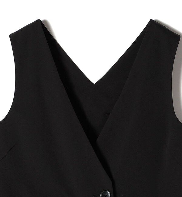 SHIPS for women「little black: 〈洗濯機可能〉ストレッチ ツイル フロント釦  Vネック オールインワン（セレモニー対応可）」|オールインワン|