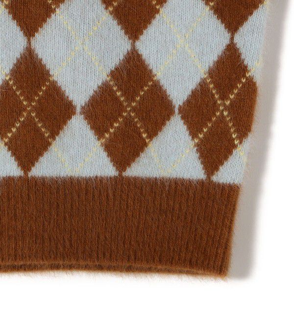 SHIPS for women「〈手洗い可能〉ディープ Vネック アーガイル ベスト」|ベスト・ジレ|