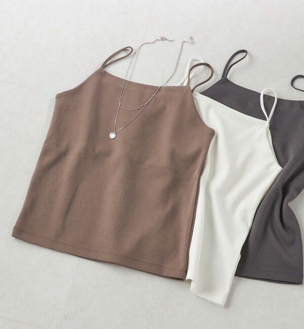 SHIPS for women「オーガニック コットン 前後 2WAY スムース キャミ」|キャミソール|ブラウン系